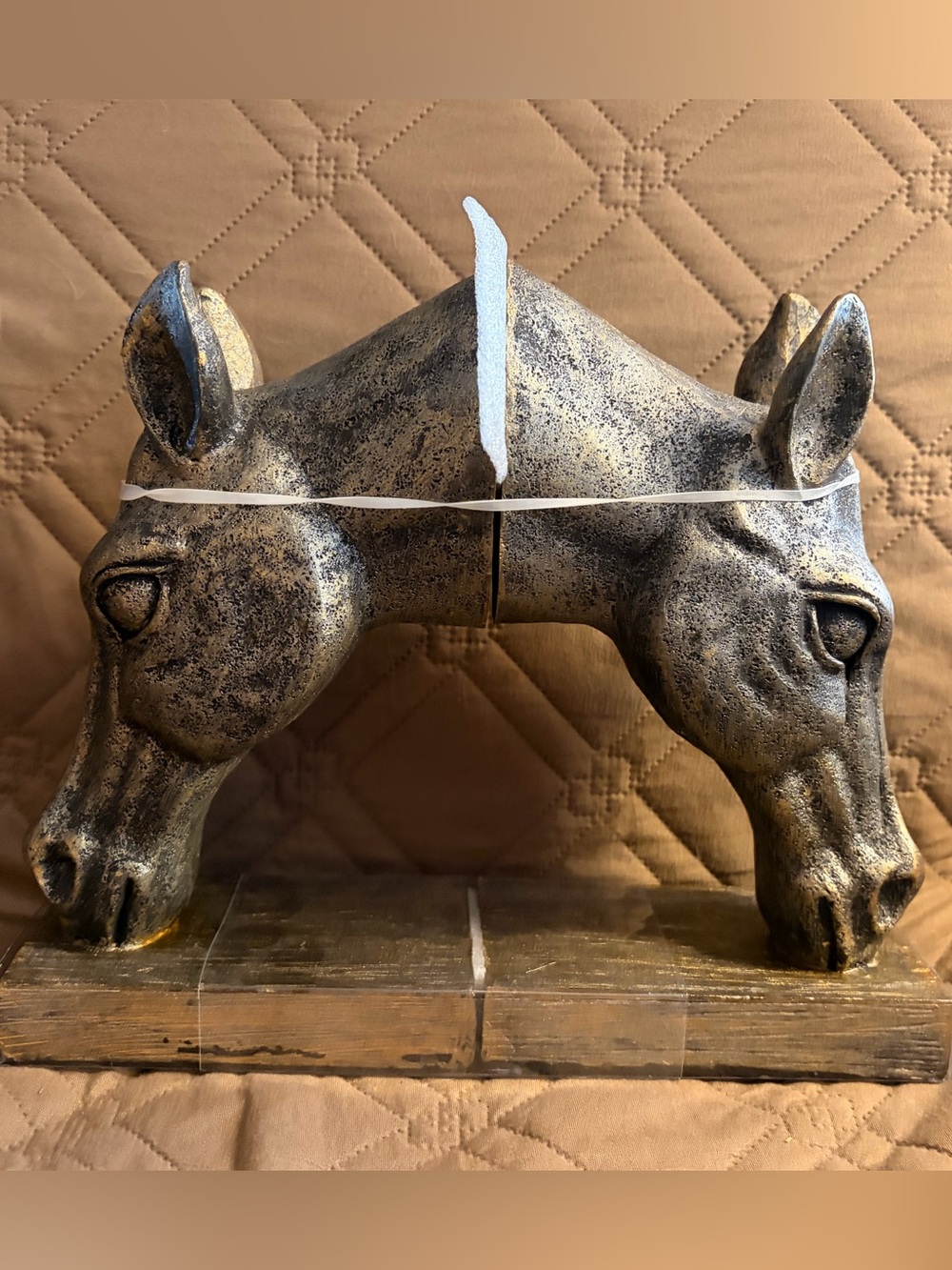 Ashland Gold and Black Horse Head Decorative Sculpture Set/Book Ends